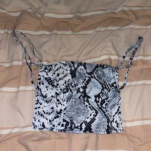 open back snake skin crop top princess polly